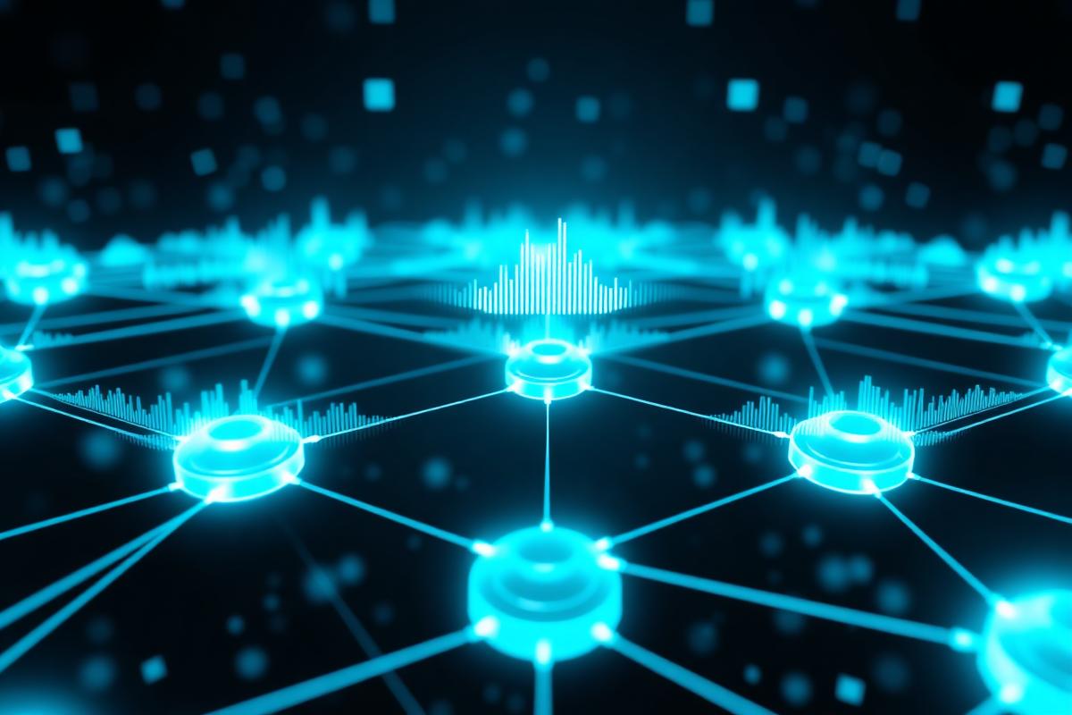Real-time communication network with live data streams and synchronized audio waves
